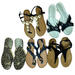 Flip Flop Bundle Sandals Cheetah Black Brown